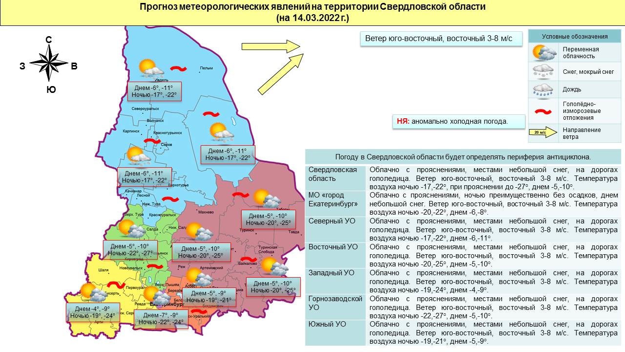 Прогноз ЧС и происшествий на 14 марта 2022 года - Оперативная информация -  Главное управление МЧС России по Свердловской области